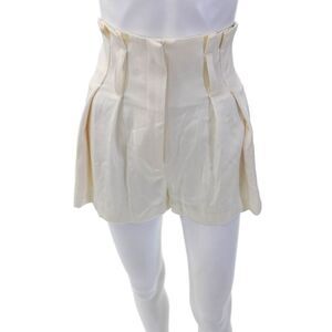 Kimberly Taylor Womens Pleated Front High Rise Shorts White Size Extra Small